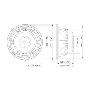 Lavoce WAF123.02 12" Woofer, Ferrit, Alukorb