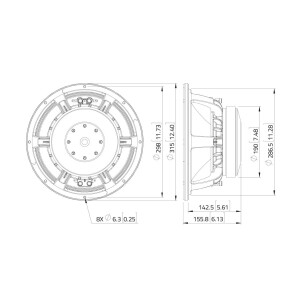 Lavoce WAF123.03 12" Woofer, Ferrit, Alukorb