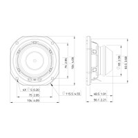 Lavoce WSN041.00 4" Woofer, Neodym, Stahlkorb