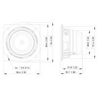 Lavoce FSN020.71F 2" Breitbandlautsprecher, Neodym, Stahlkorb