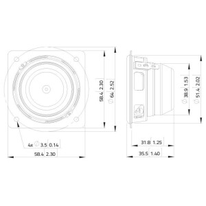 Lavoce FSN020.72 2" Breitbandlautsprecher, Neodym, Stahlkorb
