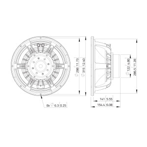 Lavoce WAN123.00 12" Woofer, Ferrit, Alukorb