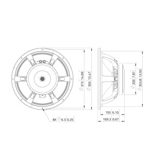 Lavoce WAF153.02 15" Woofer, Ferrit, Alukorb