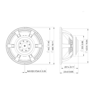 Lavoce SAF184.50 18" Subwoofer, Ferrit, Alukorb