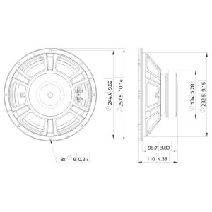 Lavoce FBASS10-18 10" bass guitar speaker, ferrite