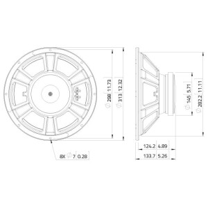 Lavoce FBASS12-20 12" bass guitar speaker, ferrite