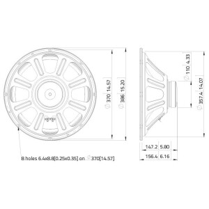 Lavoce LBASS15-15 15" bass guitar speaker, ferrite