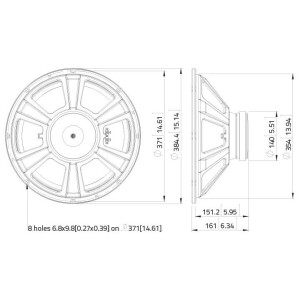 Lavoce FBASS15-20 15" bass guitar speaker, ferrite