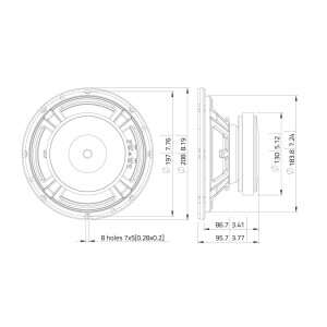 Lavoce FBASS08-18 8" Bassgitarrenlautsprecher, Ferrit