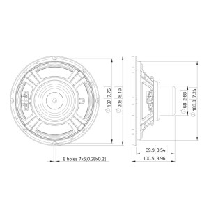 Lavoce NBASS08-20 8" bass guitar speaker, neodymium