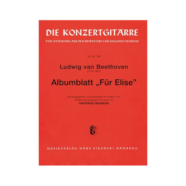 Für Elise Albumblatt für Gitarre