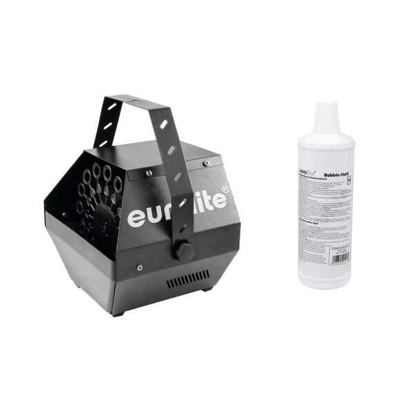 Eurolite Set B-100 Seifenblasenmaschine schwarz DMX + Seifenblasenfluid 1l