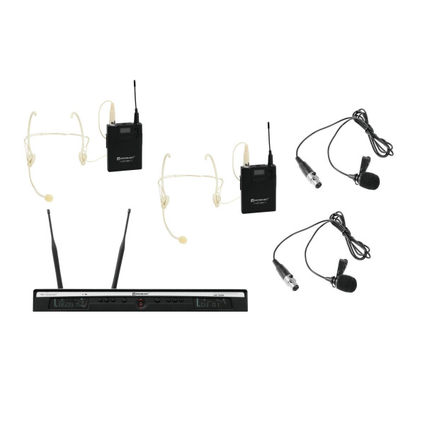Relacart Set UR-260D Bodypack mit Headset und Lavalier