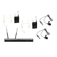 Relacart Set UR-260D Bodypack mit Headset und Lavalier