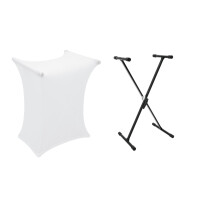 Dimavery Set SVT-1 keyboard stand + cover white