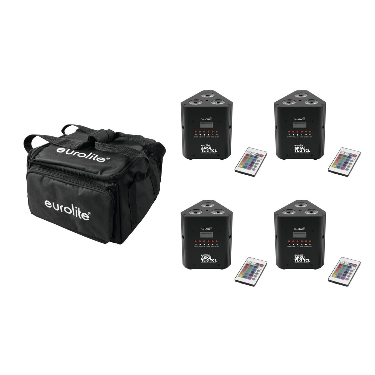 Eurolite Set 4x AKKU TL-3 QuickDMX + Soft Bag