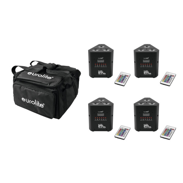 Eurolite Set 4x AKKU TL-3 QuickDMX + Soft Bag