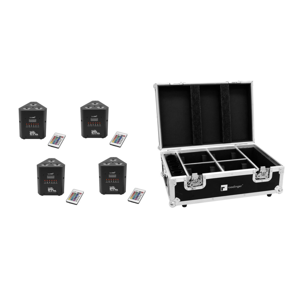 Eurolite Set 4x AKKU TL-3 TCL QuickDMX + case with charging 