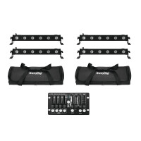 Eurolite Set 4x LED BAR-6 QCL RGBW + 2x Soft Bag + Controller