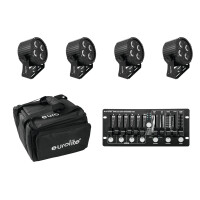 Eurolite Set 4x LED PS-4 HCL + Soft Bag + Controller