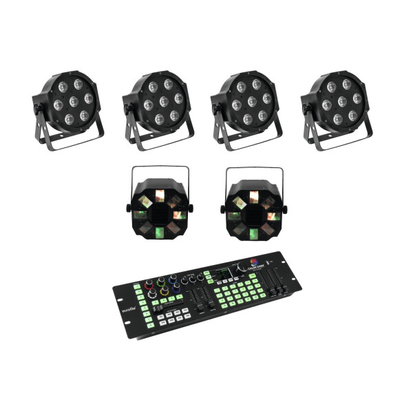 Eurolite Set 4x LED SLS-7 HCL Floor + 2x LED FE-700 + DMX LED Color Chief Controller