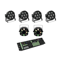 Eurolite Set 4x LED SLS-7 HCL Floor + 2x LED FE-700 + DMX LED Color Chief Controller