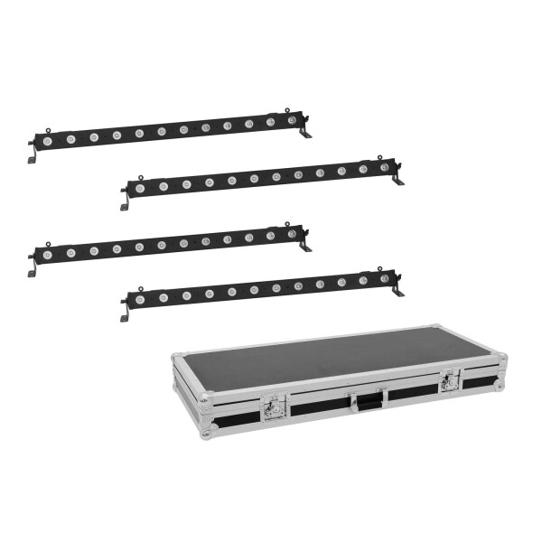 Eurolite Set 4x LED BAR-12 QCL RGBA Leiste + Case