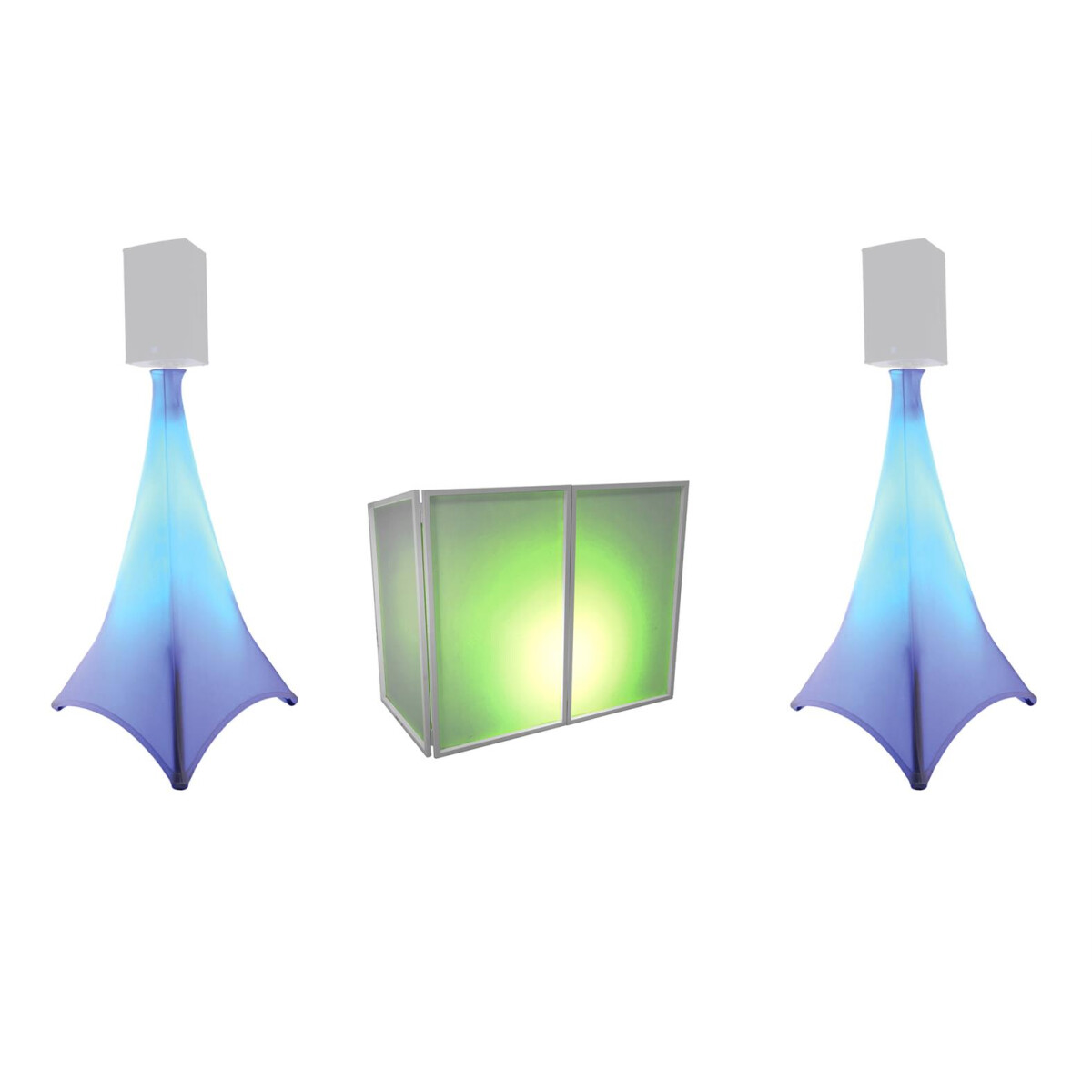 Eurolite Set AKKU 2x Flat Light 3 sw + Bar-6 + Ständer