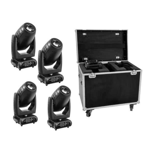 Futurlight Set 4x DMH-200 LED Moving-Head + Case