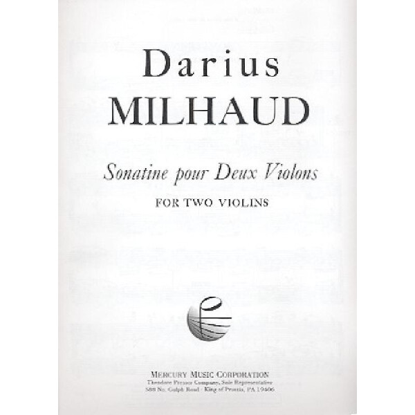 Sonatine pour 2 violons