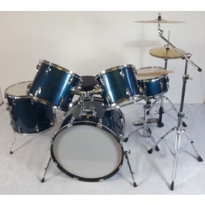 Drumte Drumset JW225-PVC-1 BW, blau, komplett mit 4-tlg....