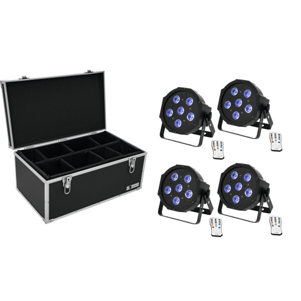 Eurolite Set 4x LED SLS-603 TCL UV Floor + Case TDV-1