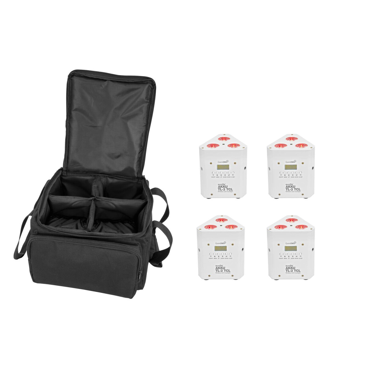 Eurolite Set 4x AKKU TL-3 TCL white + SB-4 soft bag