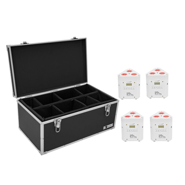 Eurolite Set 4x AKKU TL-3 TCL white + Case TDV-1