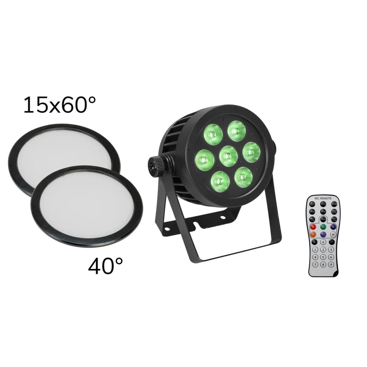 Eurolite Set LED IP PAR 7x8W QCL Spot + 2x Diffusorscheibe (