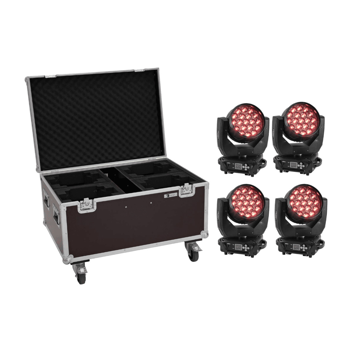 Eurolite Set 4x LED TMH-X4 Moving Head Wash Zoom + Case