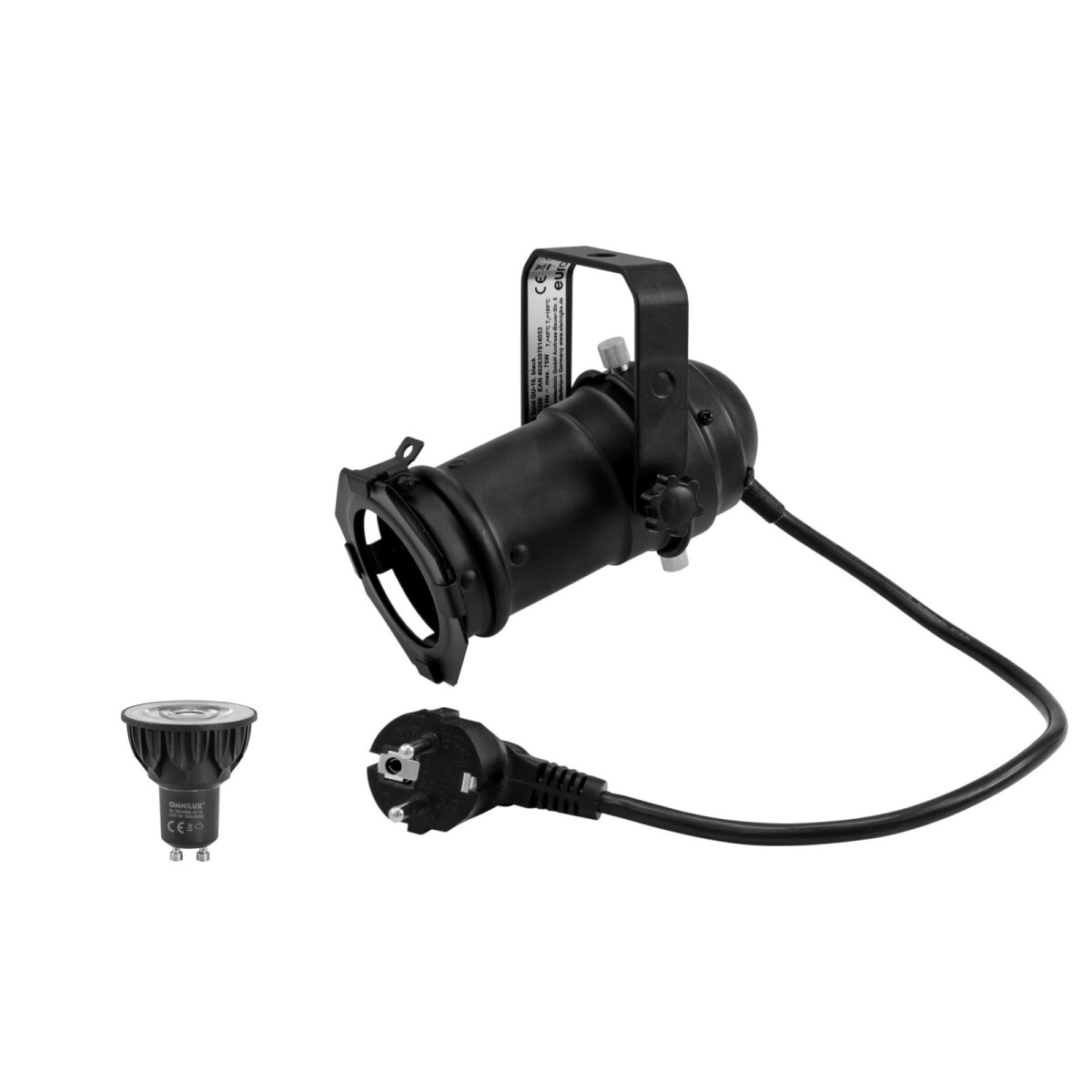 Eurolite Set PAR-16 Spot sw + GU-10 230V COB 5W LED 1800-300