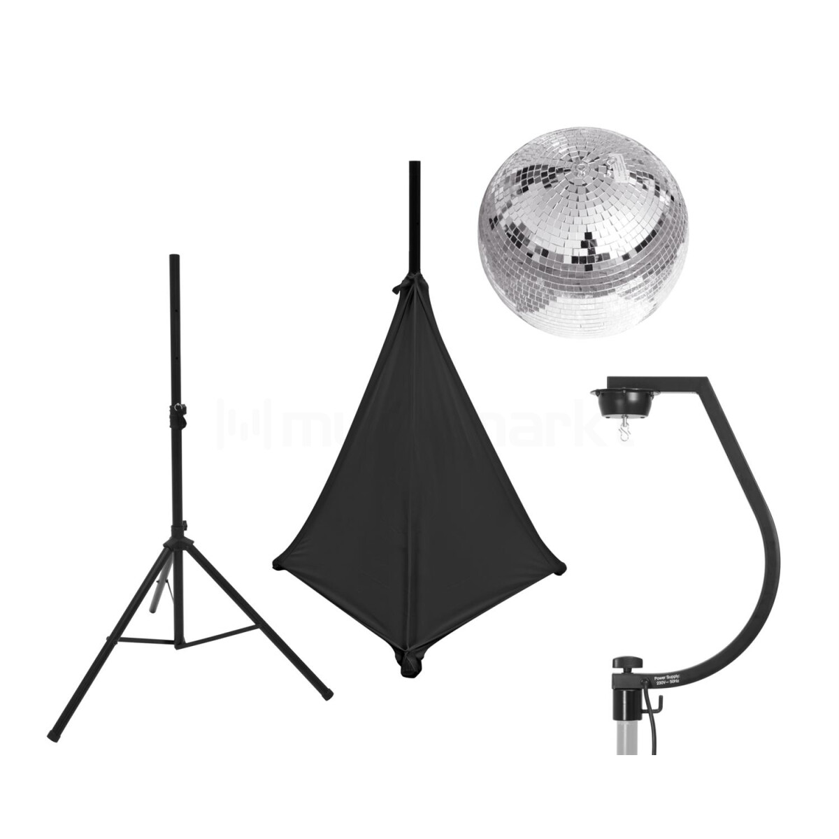 Eurolite set mirror ball 30cm with tripod and sail black