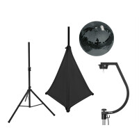 Eurolite set mirror ball 30cm black with tripod and black sail