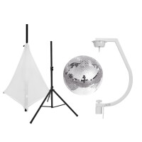 Eurolite set mirror ball 30cm with tripod and sail white