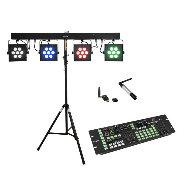 Eurolite Set LED KLS-3002 + Controller + STV-40S-WOT Stahlstativ