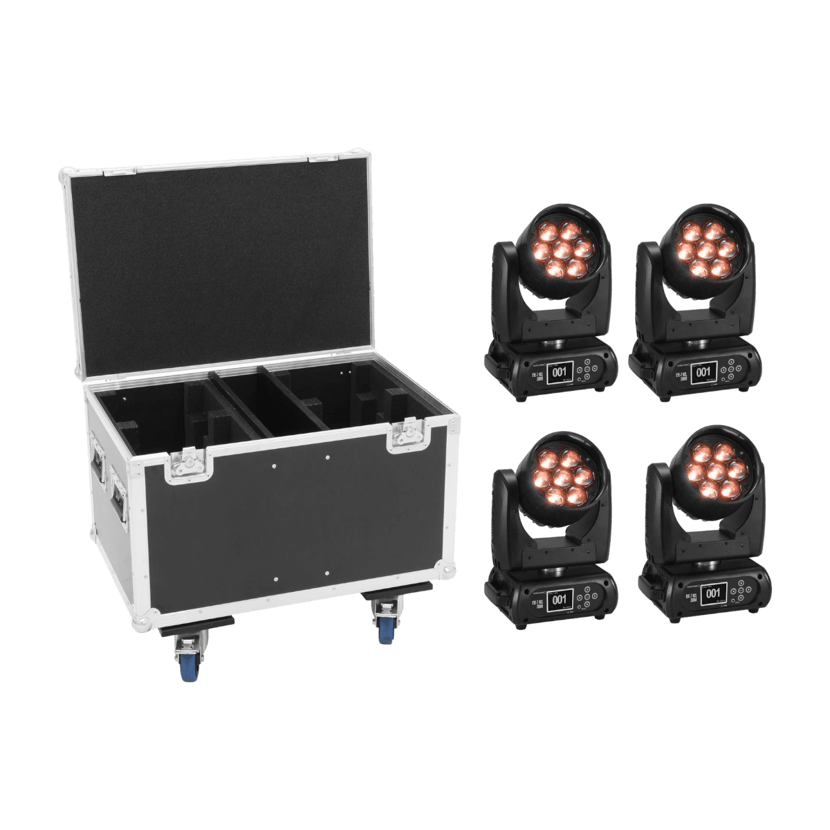 Futurlight Set 4x EYE-7 HCL Zoom + Case