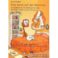 Eine Katze auf der Matratze Ein