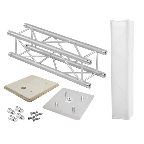 Alutruss QUADLOCK truss stand 100cm + wooden plate