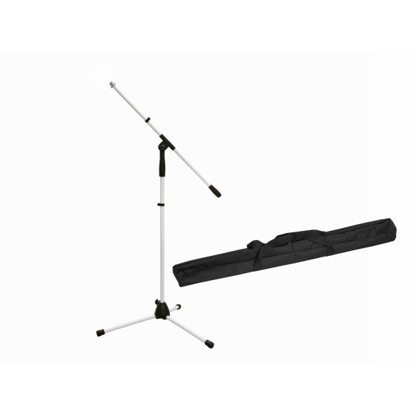 Omnitronic Set Mikrofonstativ MS-1W mit Galgen weiß + Tasche
