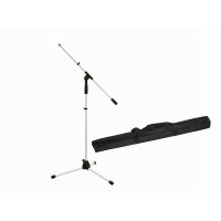 Omnitronic Set Mikrofonstativ MS-1W mit Galgen weiß + Tasche