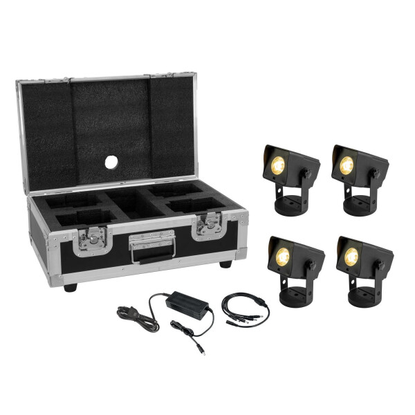 Eurolite Set 4x AKKU Dot 1 RGB/WW QuickDMX sw + charger + case