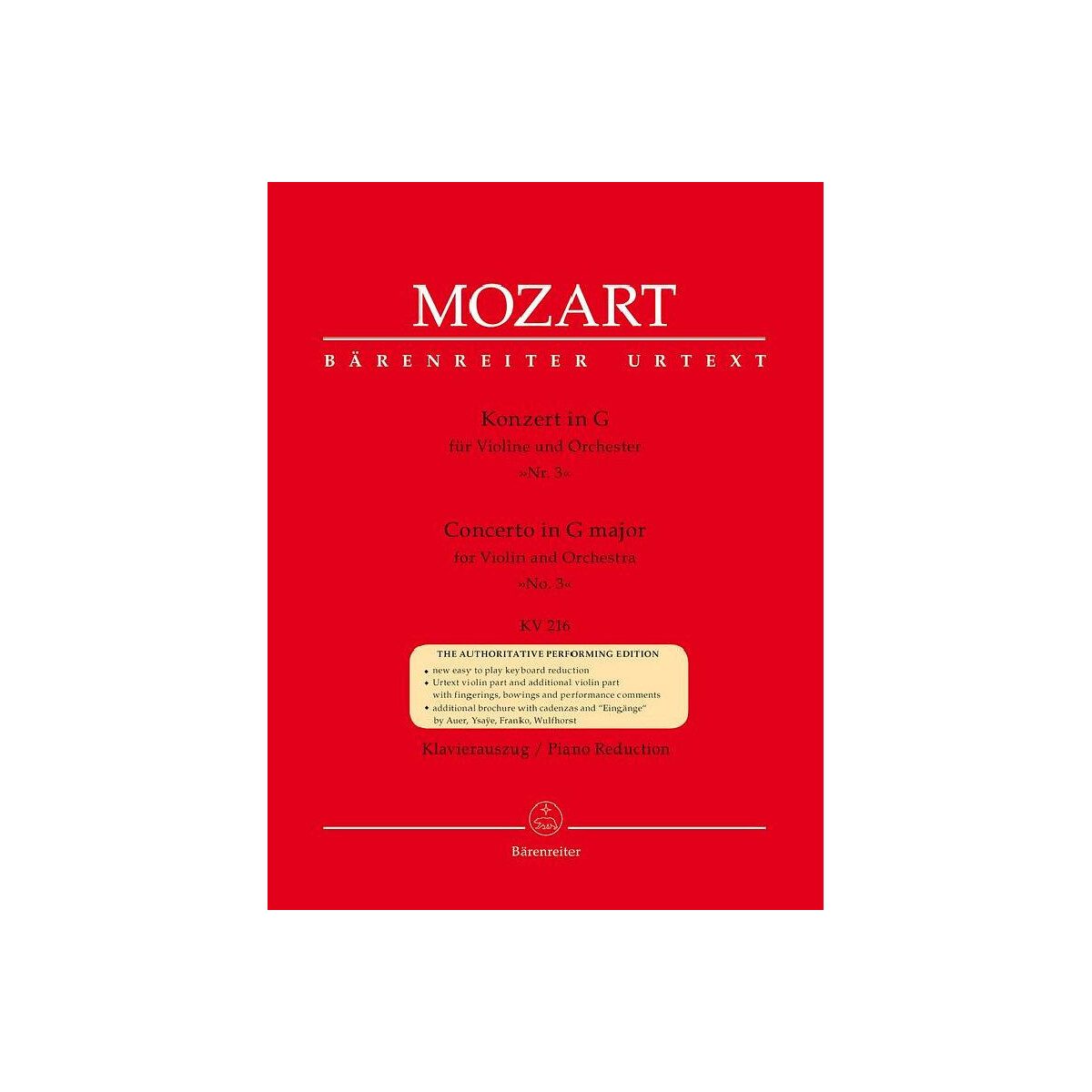 Konzert G-Dur KV216 für Violine und box