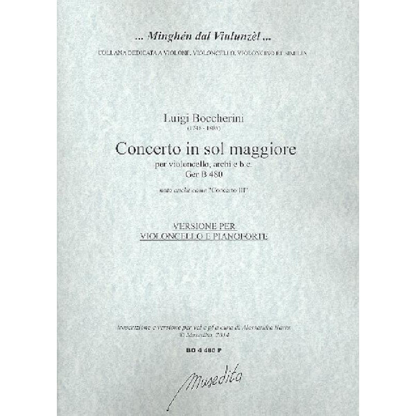 Concerto in sol maggiore GerB480 für Violoncello, Streicher und Bc