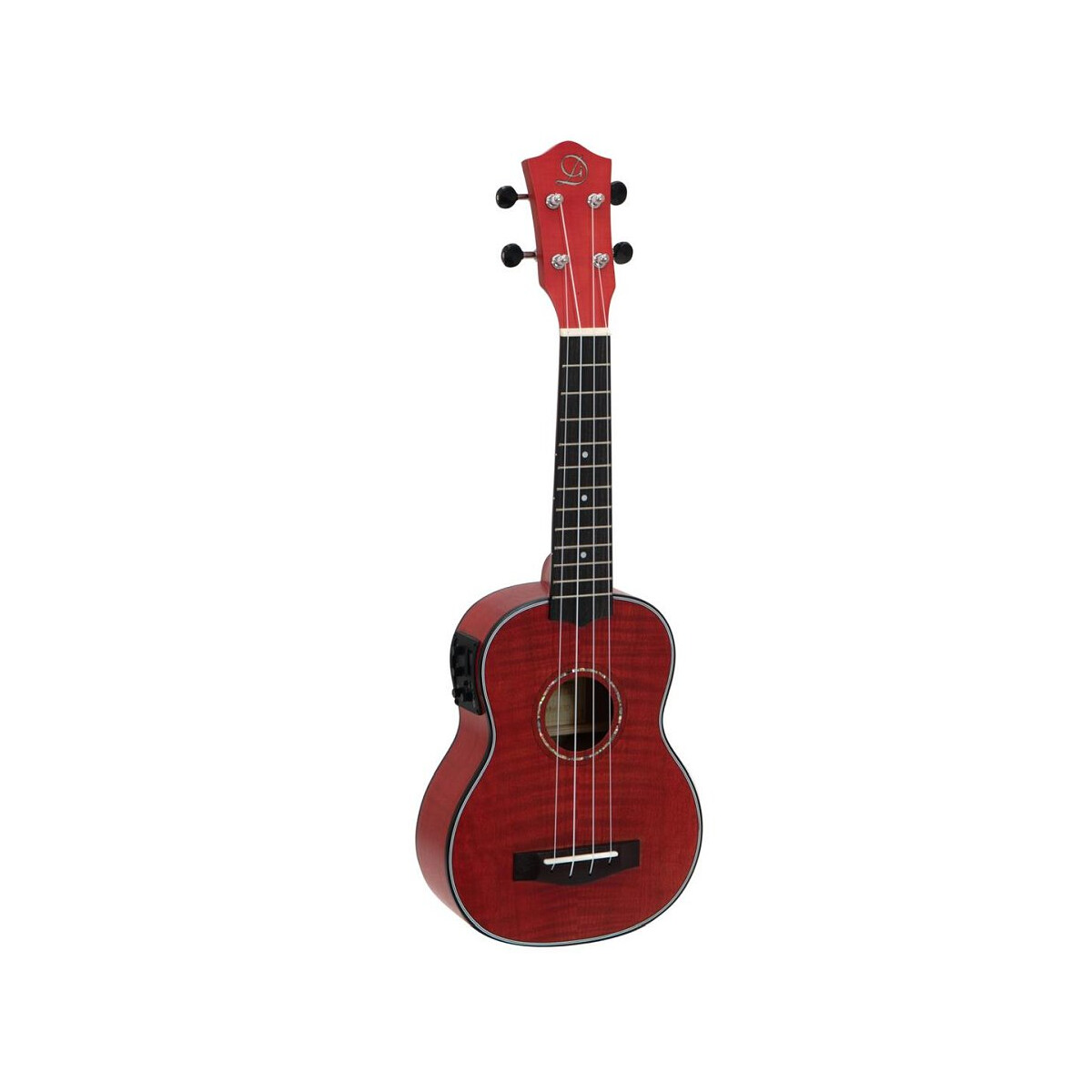Dimavery UK-100 soprano ukulele, flamed red